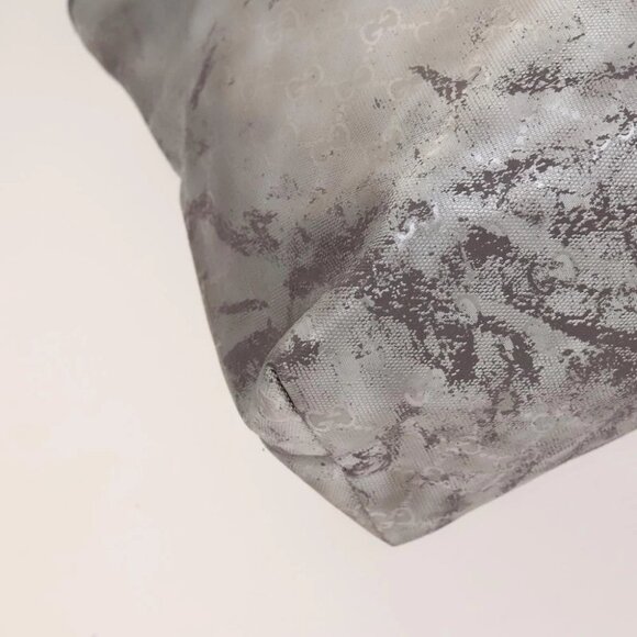 GUCCI GG Implementation Tote Bag Coated Canvas Silver Auth 117334 - Picture 3 of 16